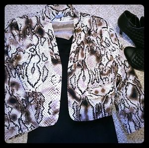 Snakeskin print crop jacket