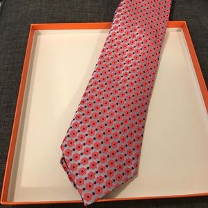 Zegna Red and blue flower pattern tie