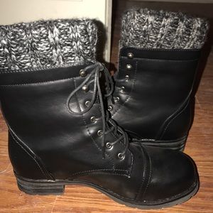 Black combat boots