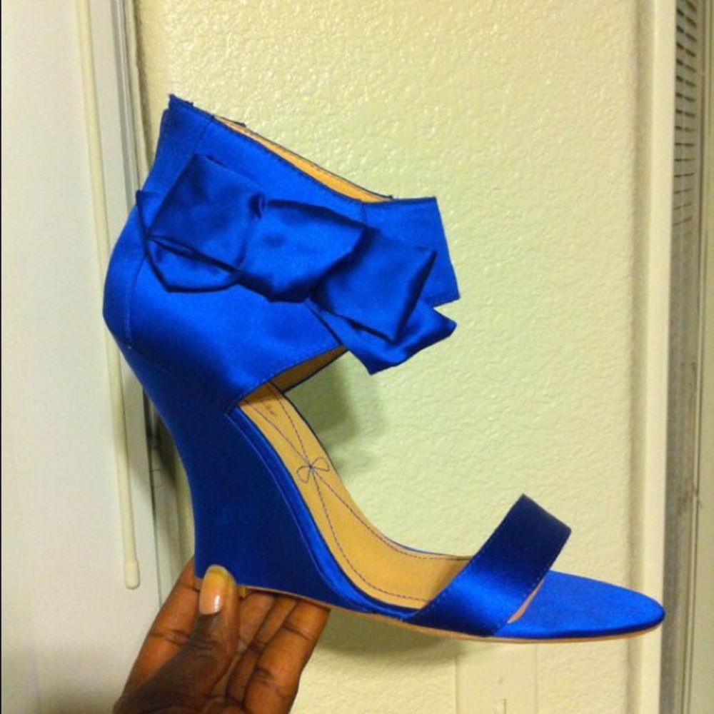 FLASH SALE!!  Royal Blue Satin Wedge
