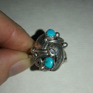 Vintage turquoise 925 Sleeping b. Navajo sterling