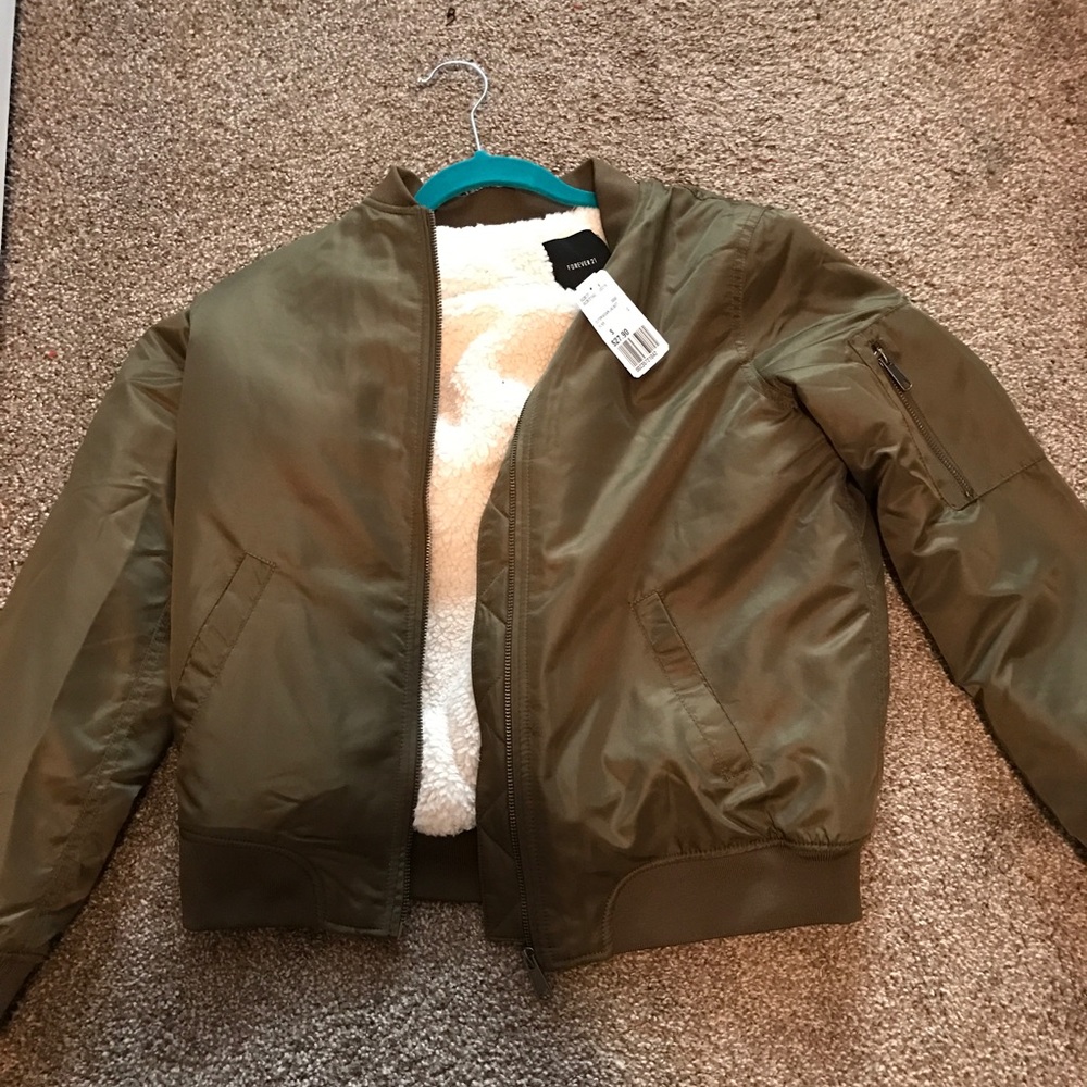 Green Forever 21 Bomber jacket NWT!!!