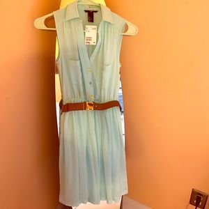 H&M Mint Green Dress with Belt, size 2!