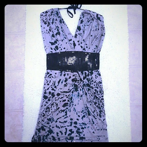 Gorgeous grey and black stretch dress - Picture 1 of 3