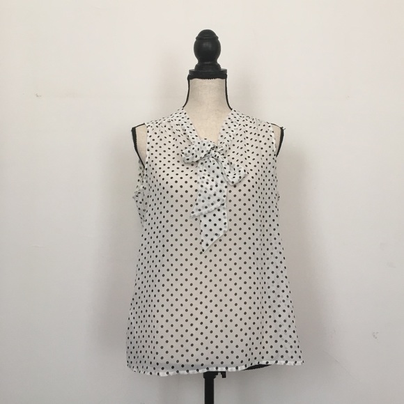 Ann taylor loft sheer polka dot bow Blouse - Picture 3 of 7