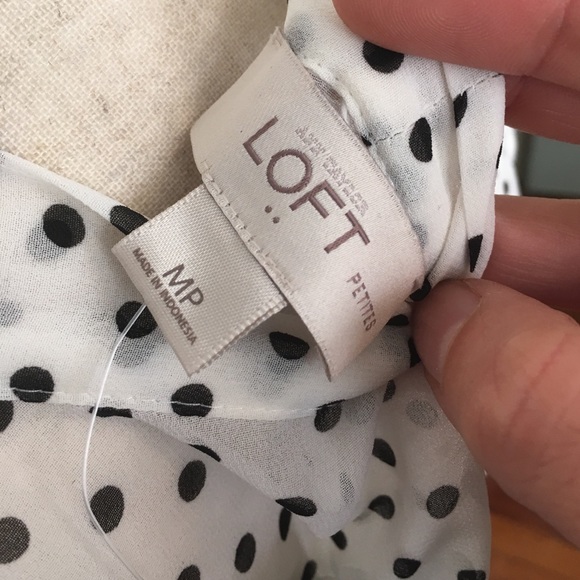 Ann taylor loft sheer polka dot bow Blouse - Picture 7 of 7