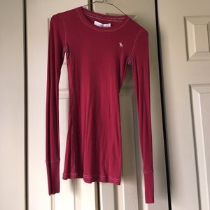 Red long sleeve shirt by Abercrombie