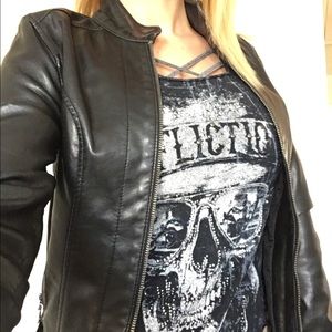 Black leather jacket