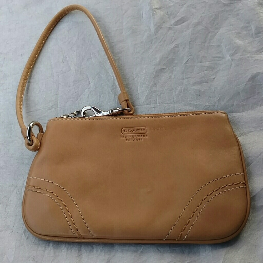 Coach Tan Leather Wristlet