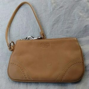 Coach Tan Leather Wristlet