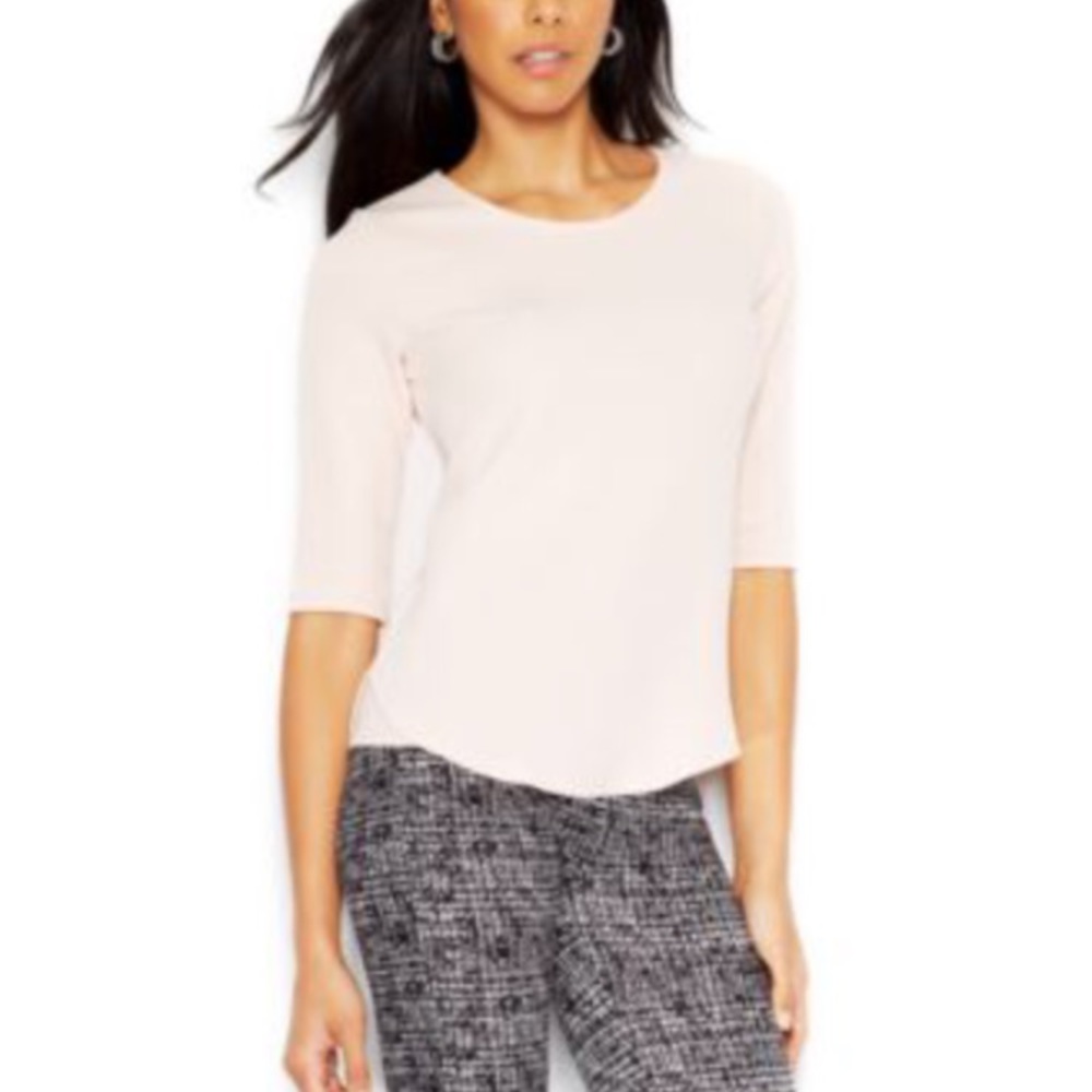 Bar III Blush Pink Short-Sleeve Top