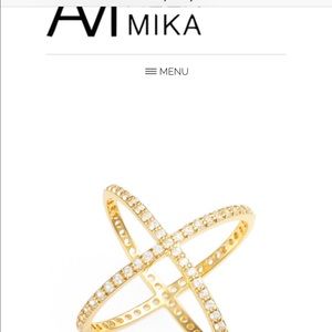 Authentic AlexMika Criss cross ring .