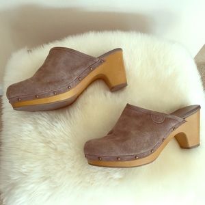 American Eagle Suede Studded Clogs
