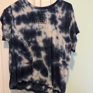 Tye-dye white and blue tshirt
