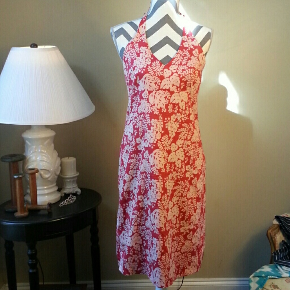 J Crew Halter pink floral dress