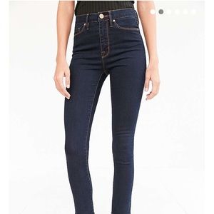 High Waisted Dark Blue Denim