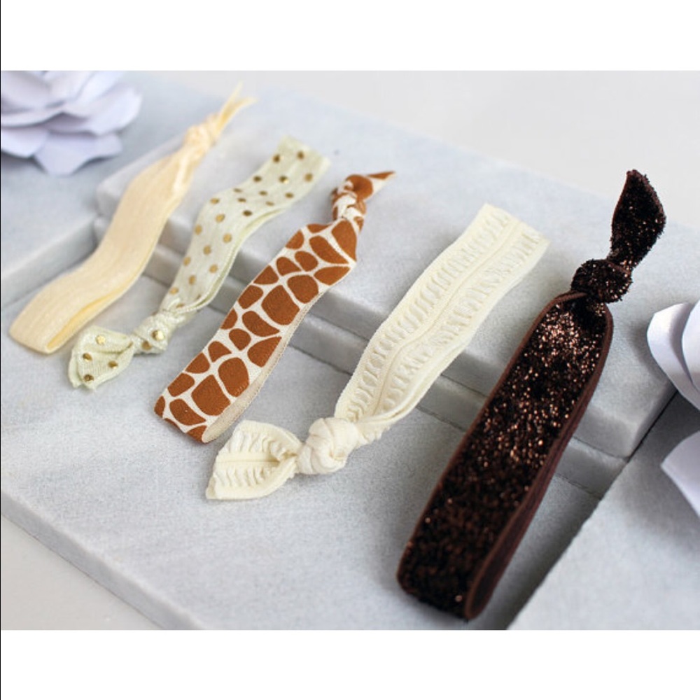 Neutral Safari Elastic Hair Band Set of 5