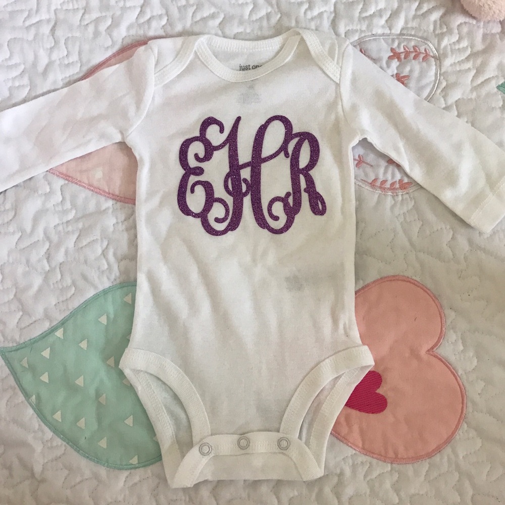 Custom monogram onesie