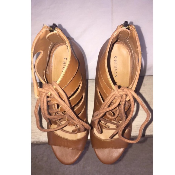 Chinese laundry lace up heels. Worn once. - Picture 4 of 6