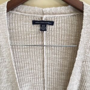 AE Oatmeal 3/4 Sleeve Cardigan