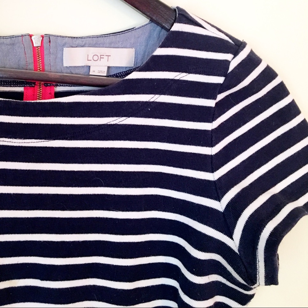 LOFT striped knee length dress