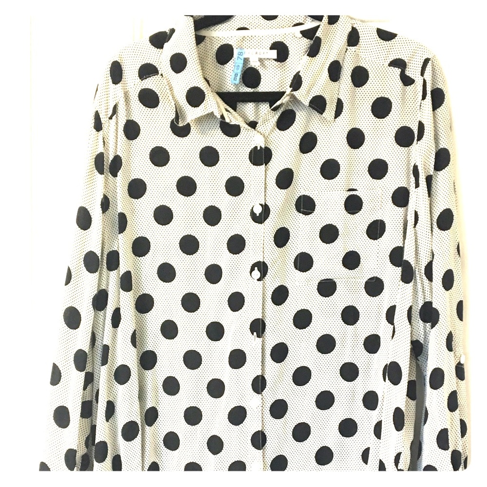 Foxcroft Polka Dot Button Down 20