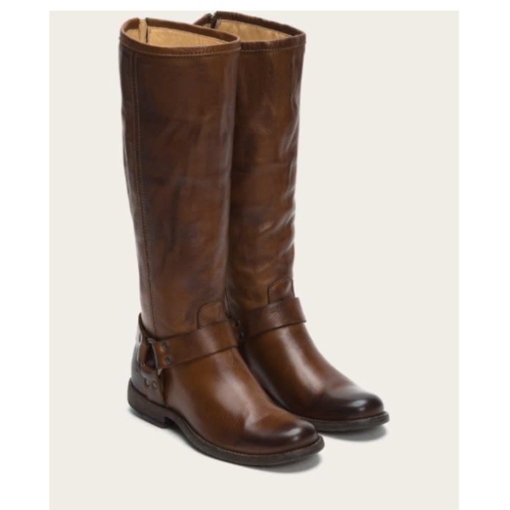 frye tall brown leather boots