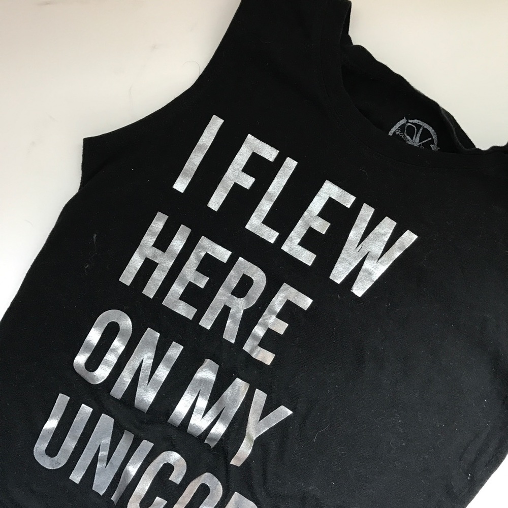 "I Flew Here On My Unicorn" Tank