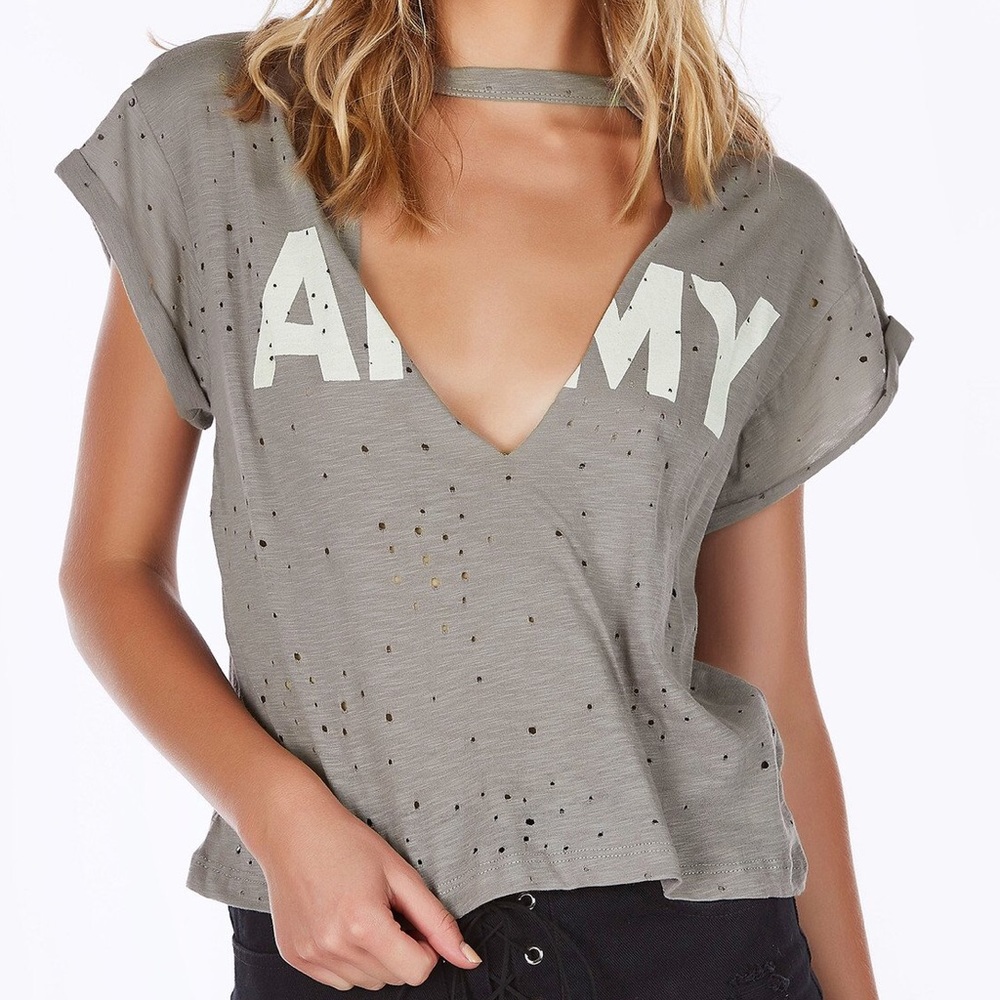 Grey Ripped Tee