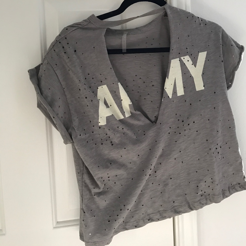 Grey Ripped Tee - Picture 2 of 2