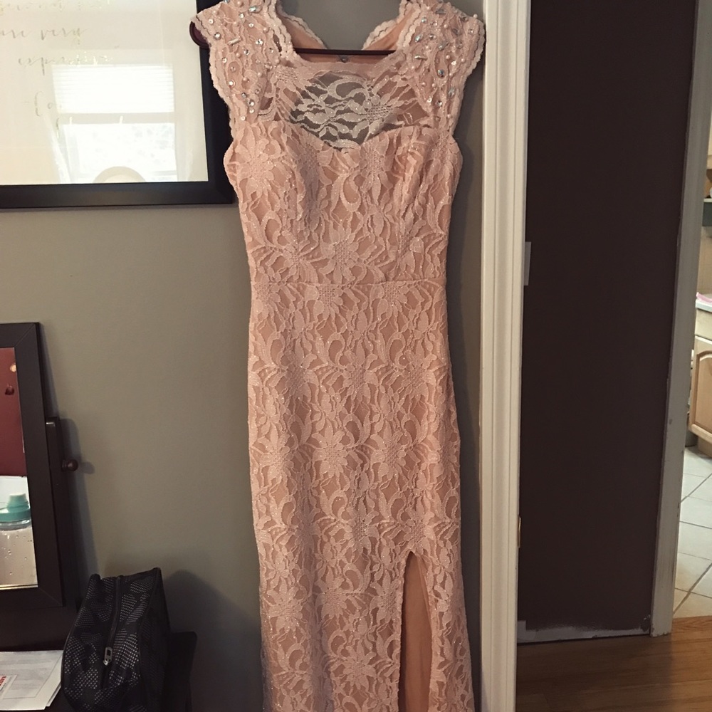 Pink sparkled dress from PromGirl