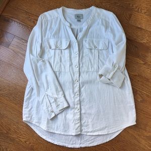 Bass cream colored, soft tunic blouse