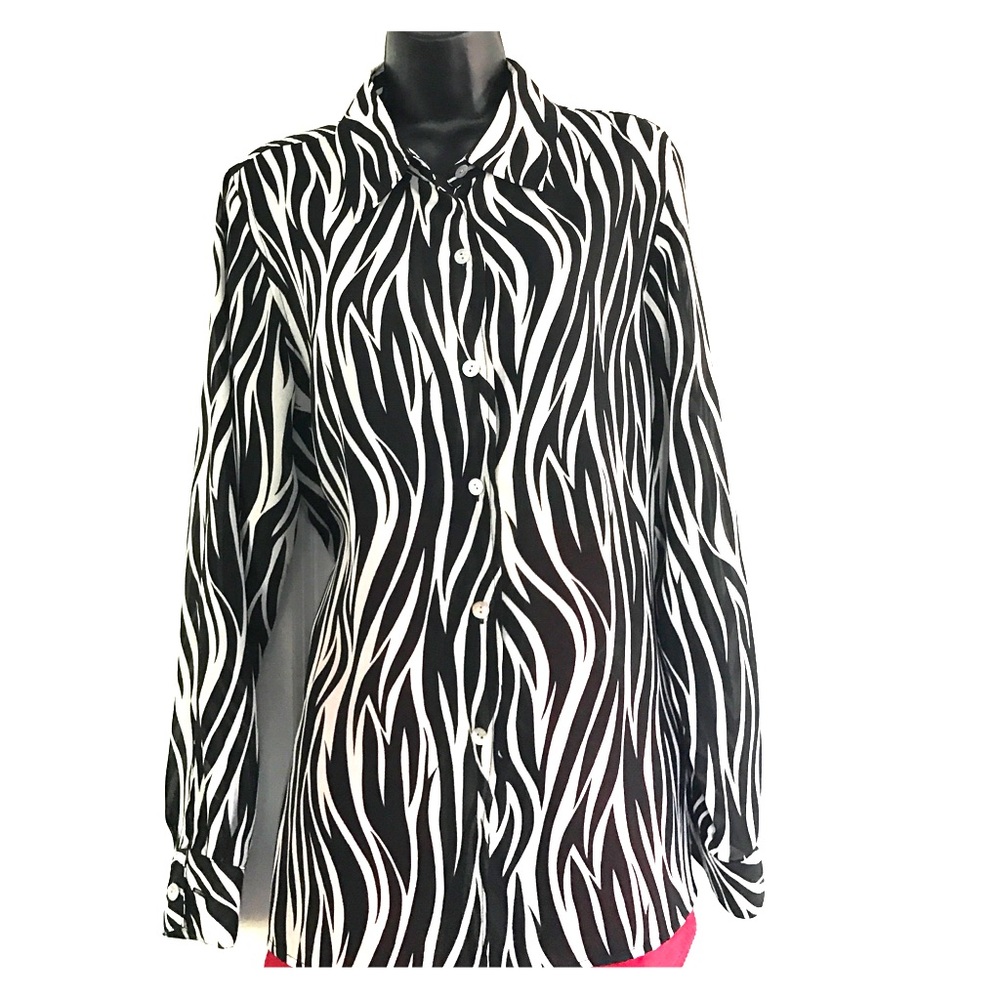 Coldwater  Creek Zebra Stripped Blouse