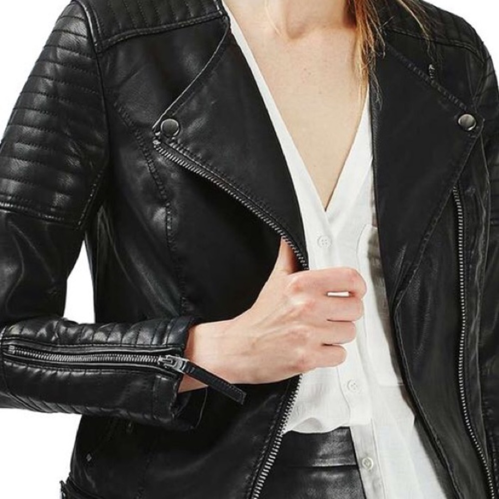 Topshop Black Leather Jacket