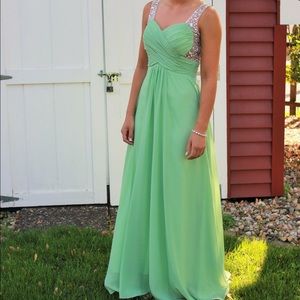 Mint green prom dress
