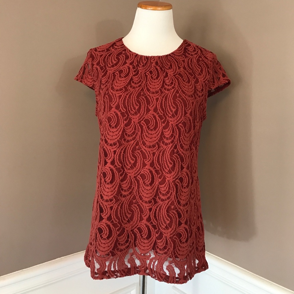 Anthropologie Western Wear M Pale red/Burgundy top