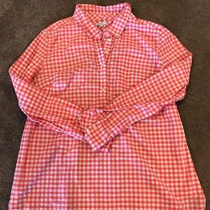 Gap maternity coral gingham button down large