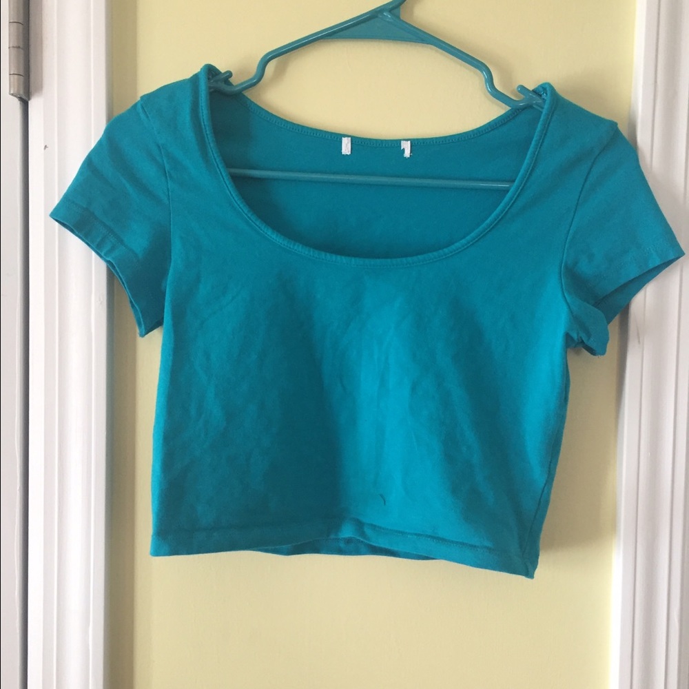 Teal crop top