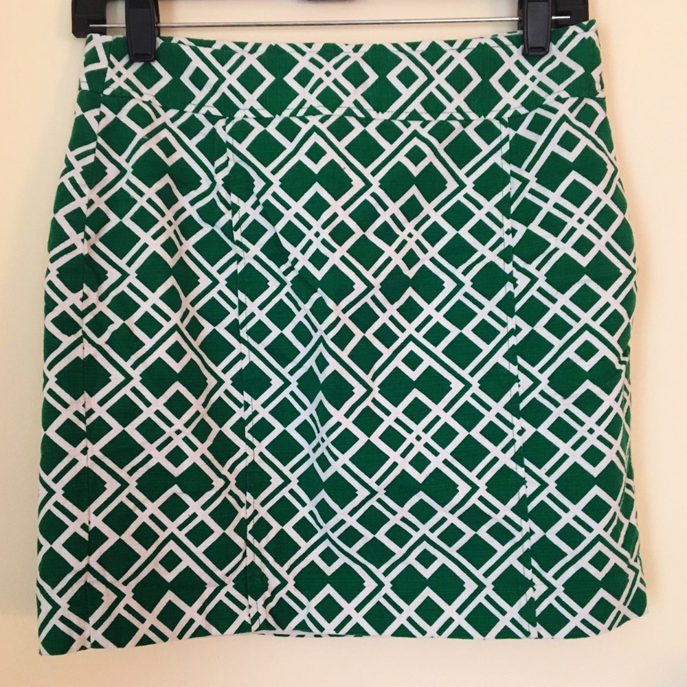 Banana Republic green patterned skirt