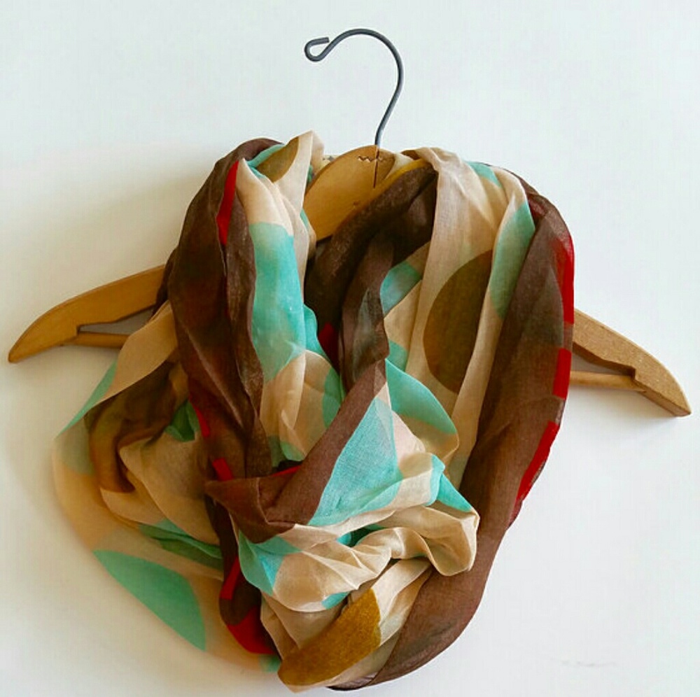 Earthy circle print scarf