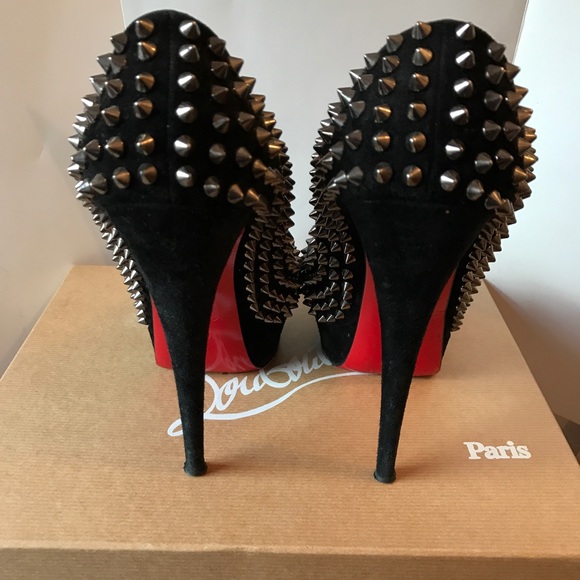 Christian Louboutin Lady Peep Spikes, Sz 39.5 - Picture 5 of 8