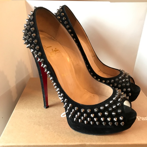 Christian Louboutin Lady Peep Spikes, Sz 39.5 - Picture 3 of 8