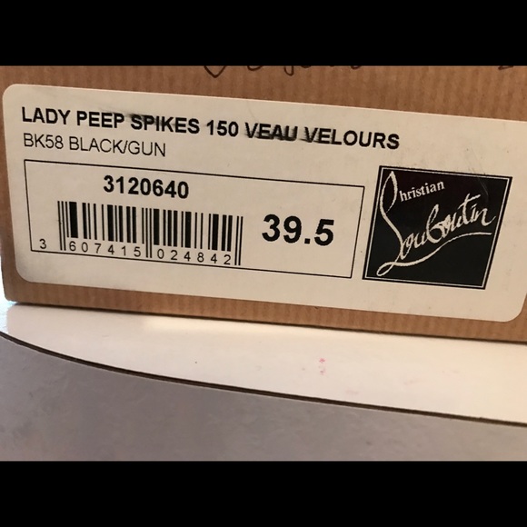 Christian Louboutin Lady Peep Spikes, Sz 39.5 - Picture 8 of 8