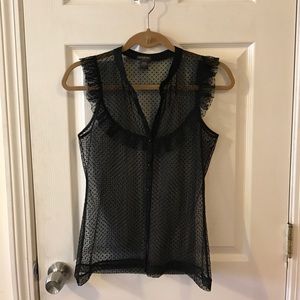 Sleeveless Sheer Feminine Banana Republic Top