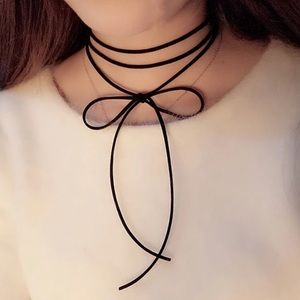 Black Leather Choker Necklace