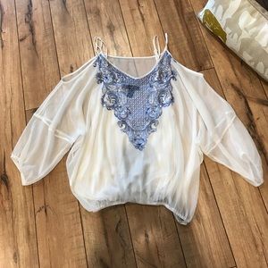 Sheer Cold Shoulder Top