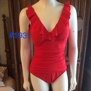 Chaps Size 10 One Piece Bathing Suit EUC!