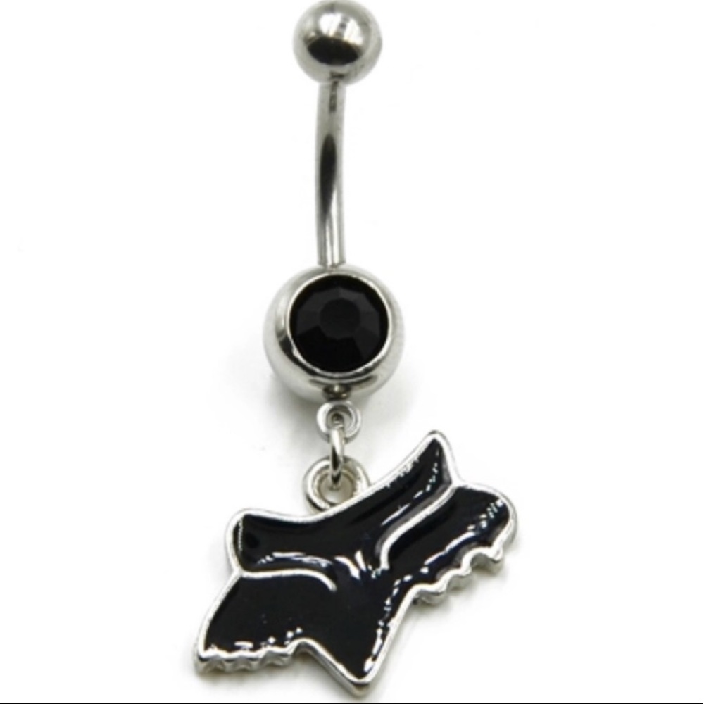 NEW FOX RACING NAVEL BELLY RING BLACK - Picture 1 of 7