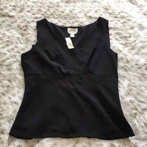 NWT Talbots 100% still v neck Sleeveless blouse NWT Talbots 100% still v neck Sleeveless blouse