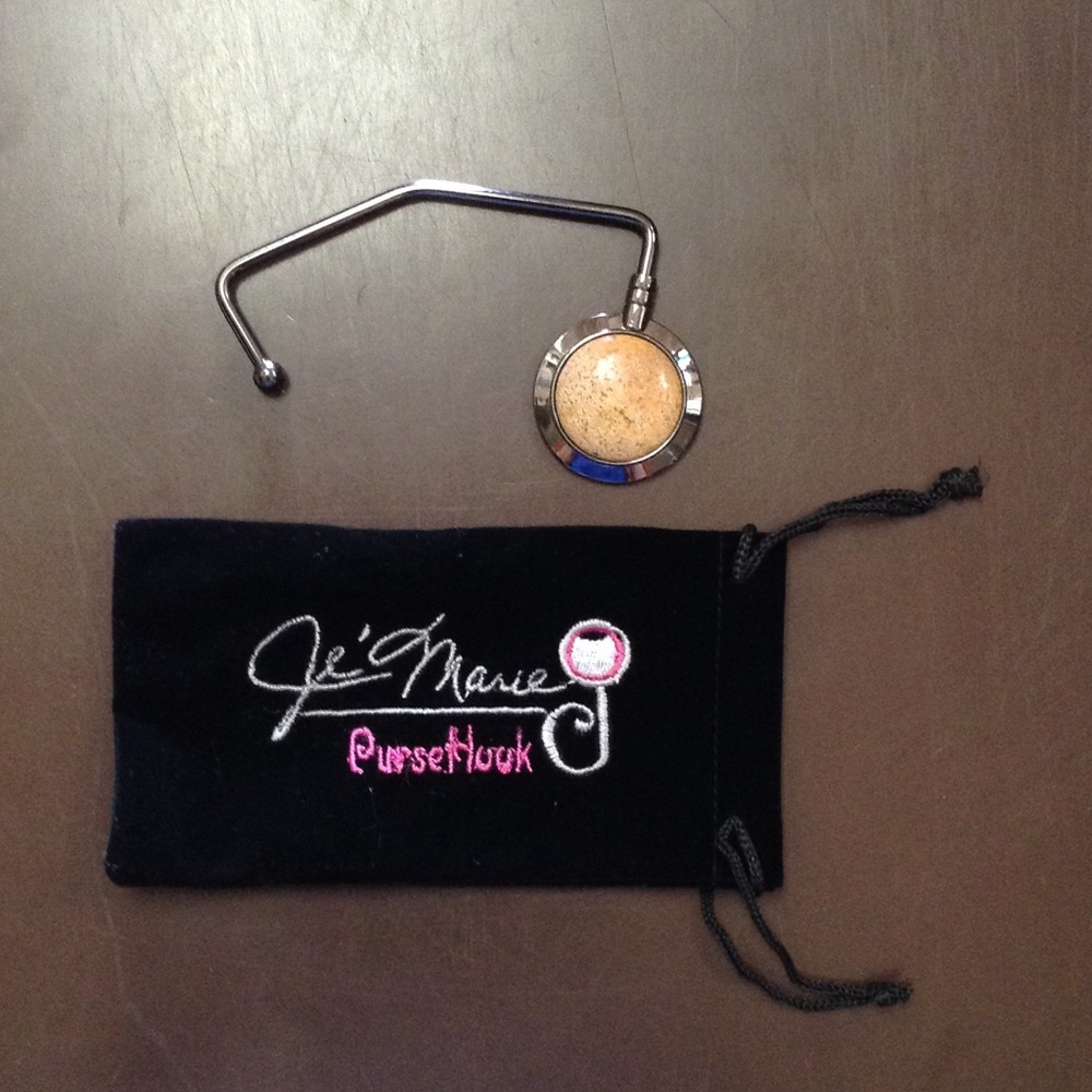 Peach Marble Purse Hook